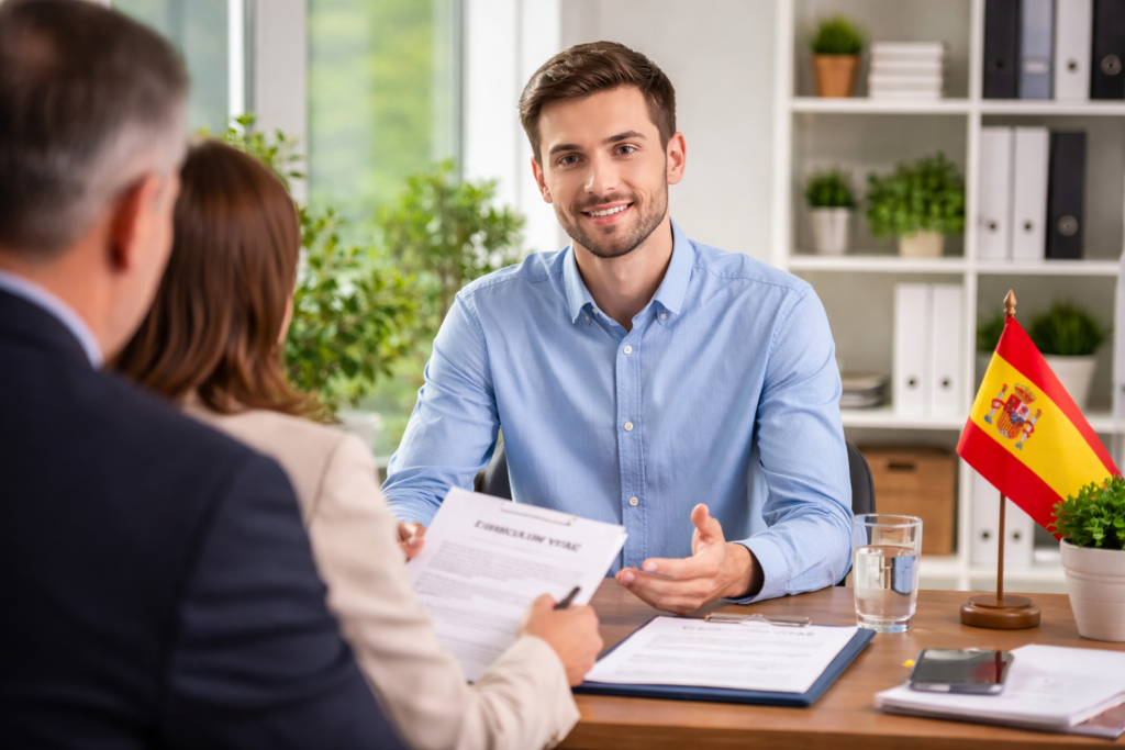 Entretien professionnel dans un bureau moderne