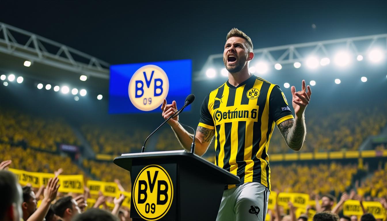 julian brandt, avant son départ imminent du bvb, prononce un discours passionné pour défendre et soutenir son équipe.