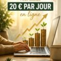 Femme souriante devant son ordinateur, découvrant des astuces pour gagner de l'argent en ligne.