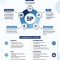 Un tableau illustrant les 5 P du marketing : produit, prix, place, promotion et personnes.