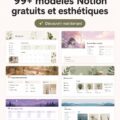 Modèles Notion esthétiques et pratiques sur un écran d'ordinateur
