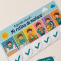 Femme utilisant un agenda visuel pour planifier sa matinée