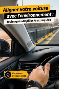 Femme ajustant sa voiture pour un stationnement efficace, mettant en pratique techniques du pilier A