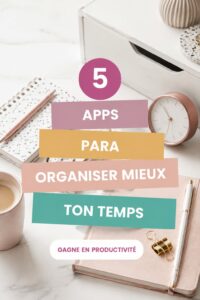 Écran d'une application de gestion du temps sur un smartphone représentant la planification de tâches.