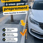 Femme apprenant à se garer dans une voiture