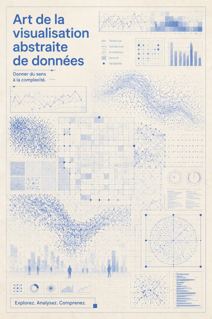Oeuvre d'art abstraite réalisée à partir de visualisation de données