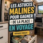 Aperçu d'un camping-car bien organisé avec des astuces de rangement visibles