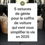 Coffre de voiture bien organisé avec des compartiments pratiques et des sacs de rangement.
