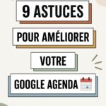 Capture d'écran d'une interface Google Agenda avec des événements colorés et des rappels.