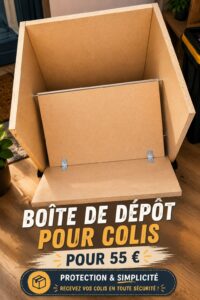 Boîte aux lettres pour colis dans un jardin
