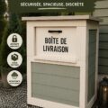 Illustration d'une boîte de livraison DIY résistante au vol, conçue pour sécuriser les colis.