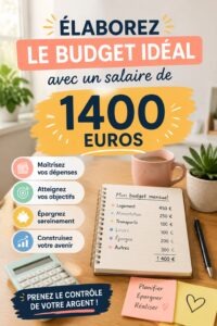 Femme examinant son budget mensuel avec un ordinateur portable et un carnet