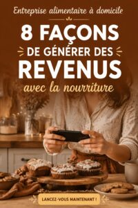 Femme cuisinant dans sa cuisine pour créer des plats à vendre.