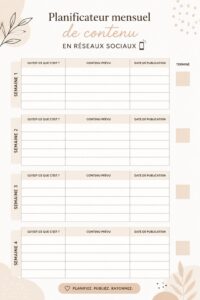 Calendrier mensuel illustré pour une bonne gestion du budget