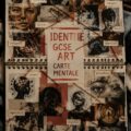 Une carte d'identité artistique avec des illustrations colorées, représentant divers styles et thèmes.