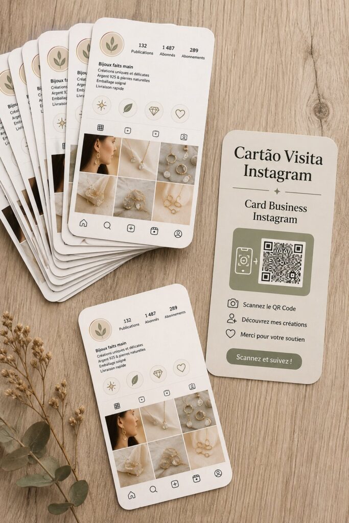 Exemple de carte de visite Instagram professionnelle pour un entrepreneur