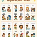 Un ensemble de cartes éducatives pour organiser les routines quotidiennes.