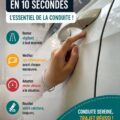 Femme au volant de sa voiture, représentant la conduite en toute sécurité.
