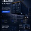 Une femme utilisant un ordinateur pour créer un site web logistique