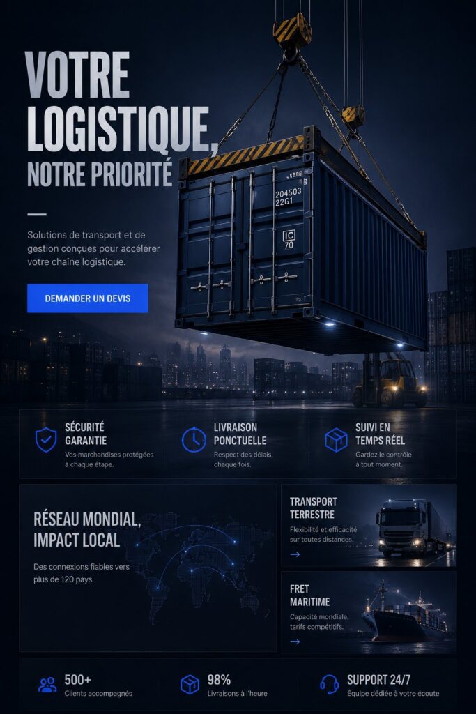 Une femme utilisant un ordinateur pour créer un site web logistique