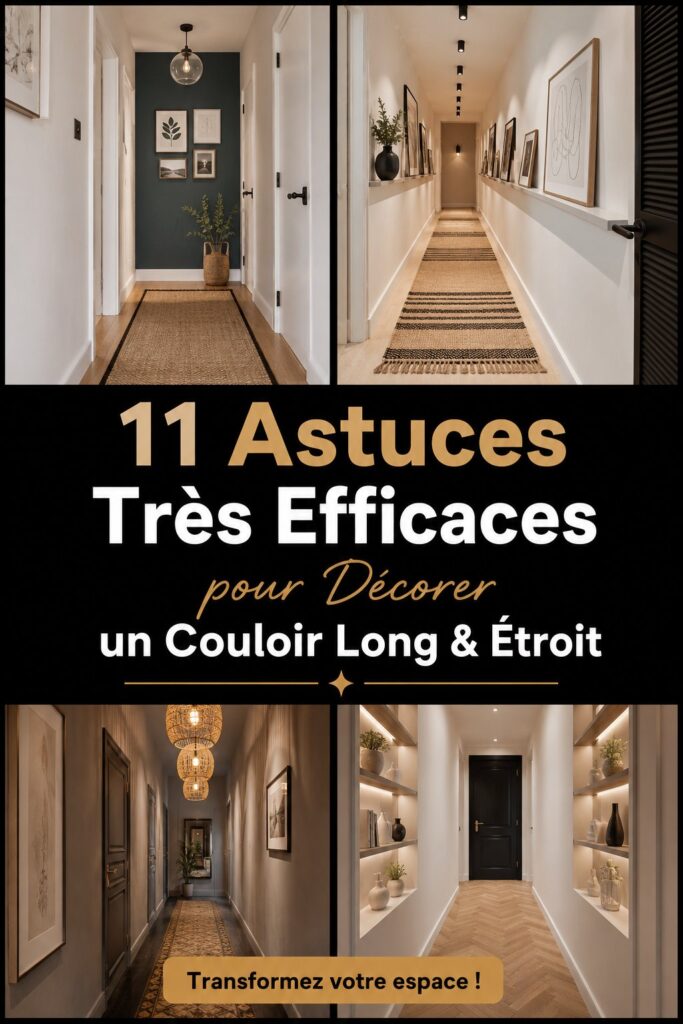 Couloir décoré avec des couleurs claires et des éléments décoratifs modernes