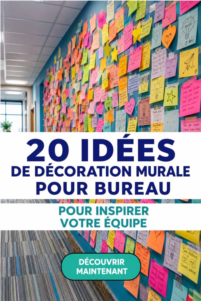 Un bureau moderne avec des murs décorés de manière inspirante et chaleureuse.