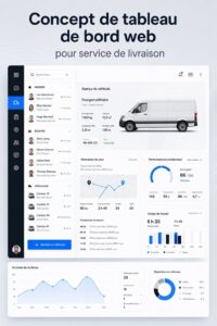 Exemple de tableau de bord web pour un service de livraison