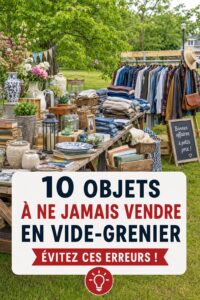 Une femme préparant sa vente de garage avec des objets soigneusement sélectionnés.