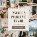 Aperçu d'un van aménagé avec des essentiels simples et pratiques pour la route.