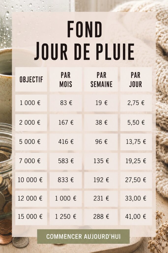 Fonds de secours représenté par une tirelire et des pièces de monnaie sur une table.
