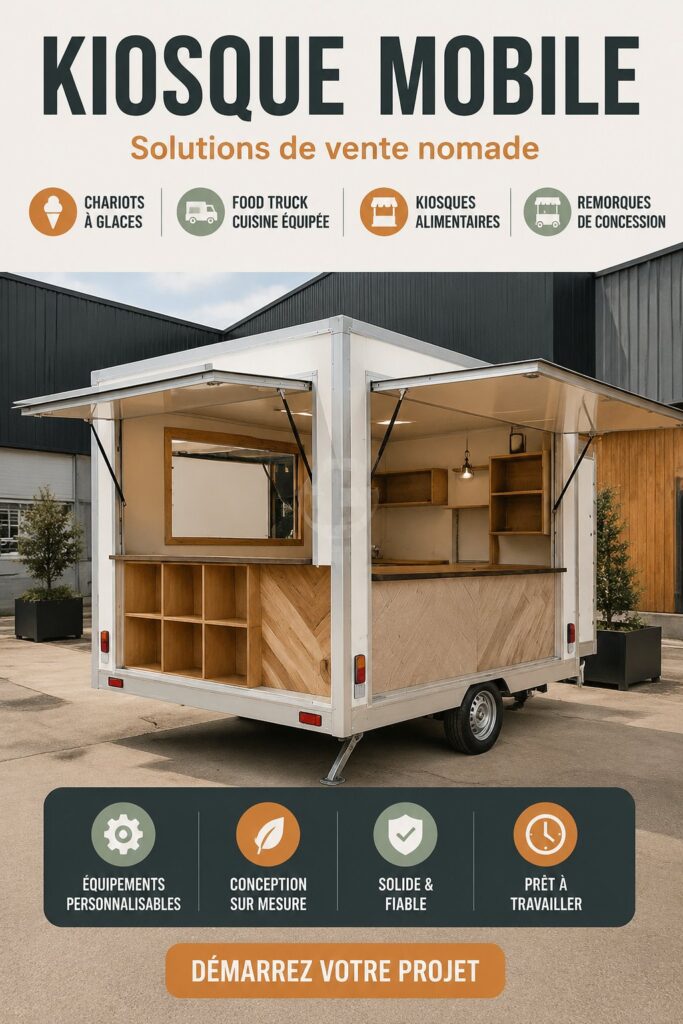 Un vibrant food truck proposant des glaces et des desserts sur une foire