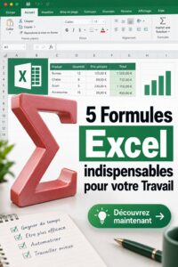 Femme utilisant Excel sur son ordinateur au bureau, avec des formules affichées à l'écran.