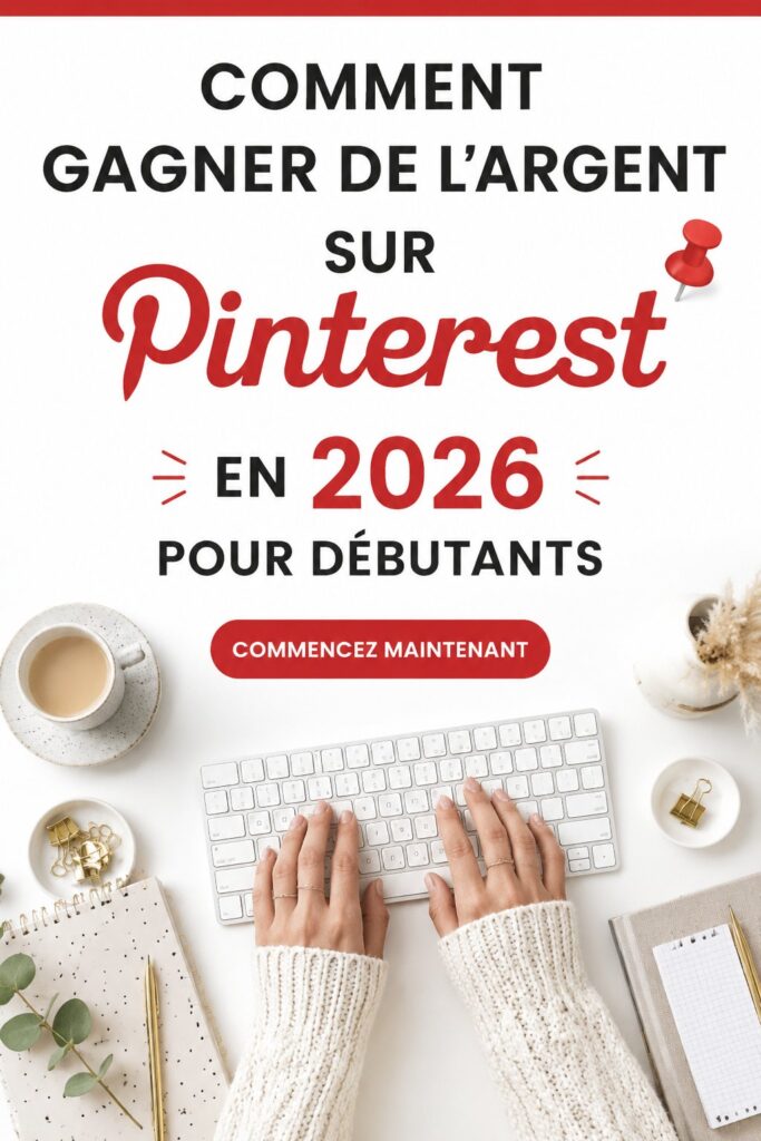 Une femme souriante qui utilise Pinterest sur son ordinateur portable pour gagner de l'argent