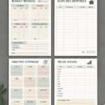 Illustration d'une femme gérant son budget avec méthode, tableaux et graphiques