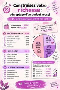 Femme en train de calculer son budget avec un ordinateur portable et des notes