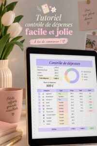 Femme utilisant une application de gestion de budget sur son smartphone.