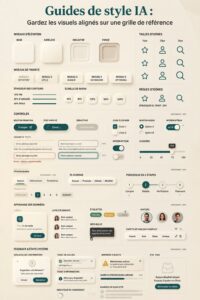 Visuel d'un guide de style utilisant l'intelligence artificielle pour le design.