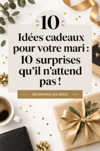 Une sélection de cadeaux originaux pour hommes disposés sur une table.