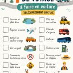 Famille jouant à des jeux de route pendant un voyage en voiture.