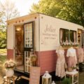 Vêtements tendance de la boutique mobile Joliee pour femmes, exposés à l'intérieur d'un van accueillant.