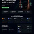 Illustration d'une landing page réussie dans le domaine des cryptomonnaies.