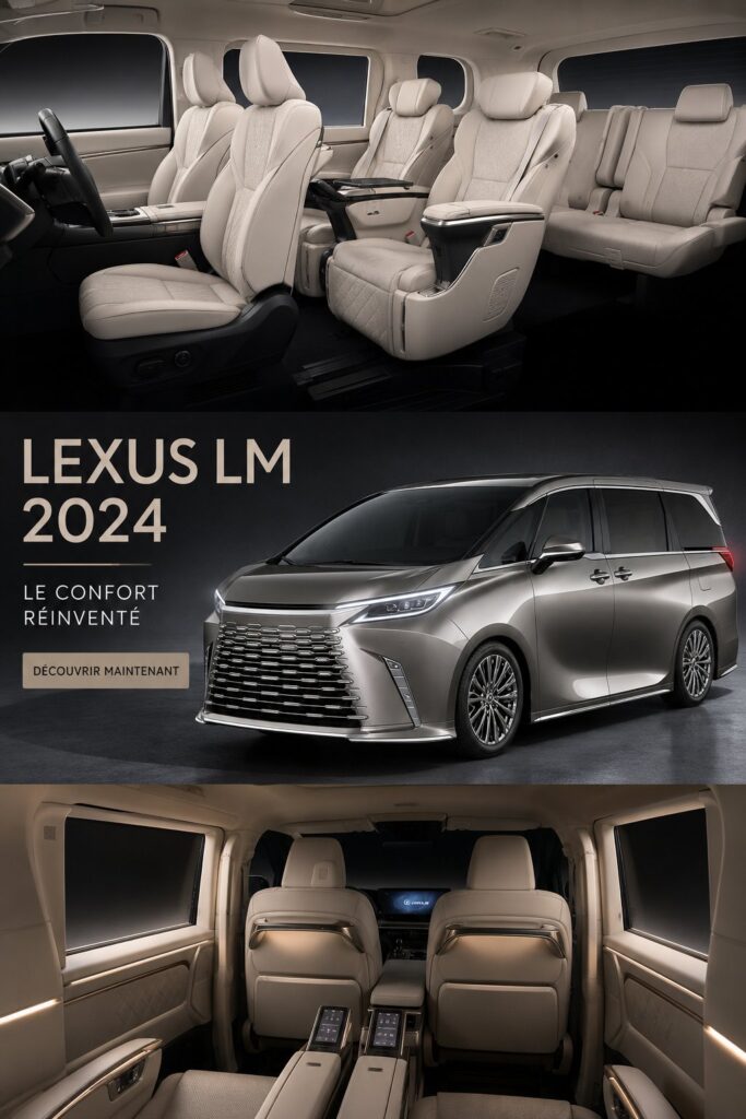 Lexus LM 2024, véhicule luxueux avec un design élégant dans un environnement urbain.