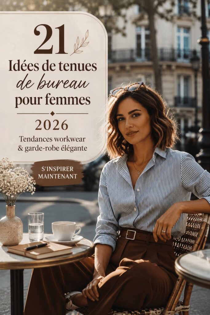 Femme en tenue chic et élégante pour le bureau en 2026