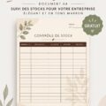 Un modèle Canva élégant pour la gestion des stocks sur un ordinateur portatif
