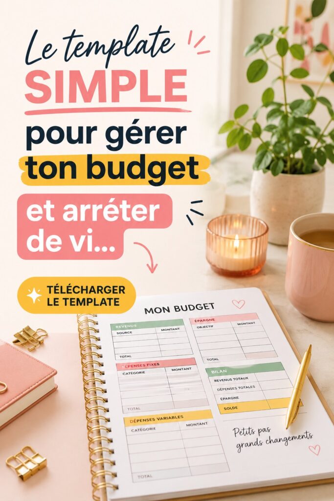 Un modèle de budget simple sur un bureau en bois avec des fournitures de bureau.