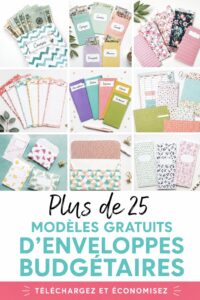 Modèles d'enveloppes budgétaires imprimables colorées sur une table