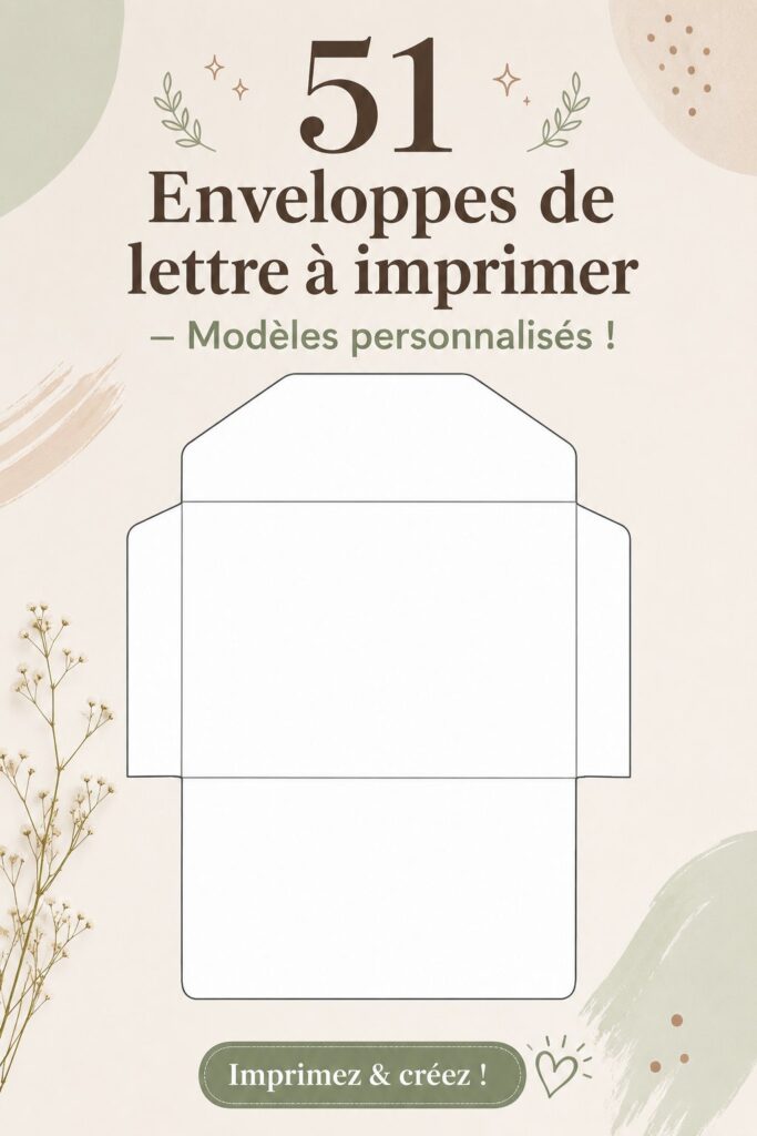 Ensemble de modèles d'enveloppes imprimables, colorés et créatifs sur une table.
