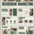 Modèle de présentation efficace pour une recherche marketing, mettant en avant des graphiques et des visuels.