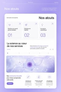 Interface utilisateur de MyDNA, une solution santé alimentée par l'IA.