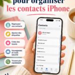 Image montrant un écran d'iPhone avec une liste de contacts bien organisée.